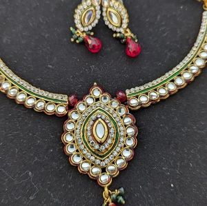 Necklace and Earrings set for women in gold Plated finish